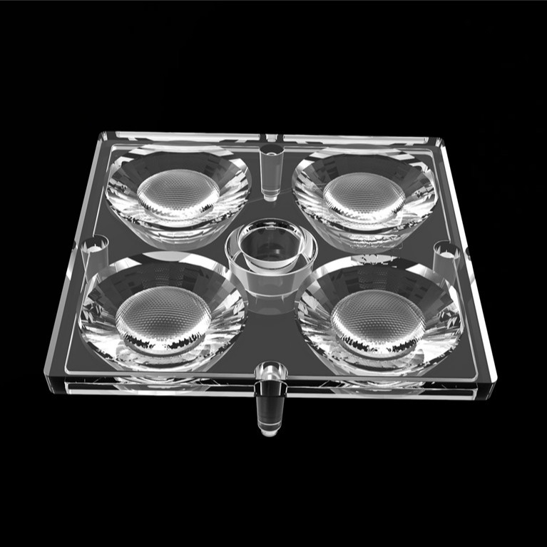 50*50mm 30 βαθμός 4 σε 1 φακό φωτός LED Υλικό PC για φωτισμό πλημμύρας SMD7070/ 5050/4*3030 LED