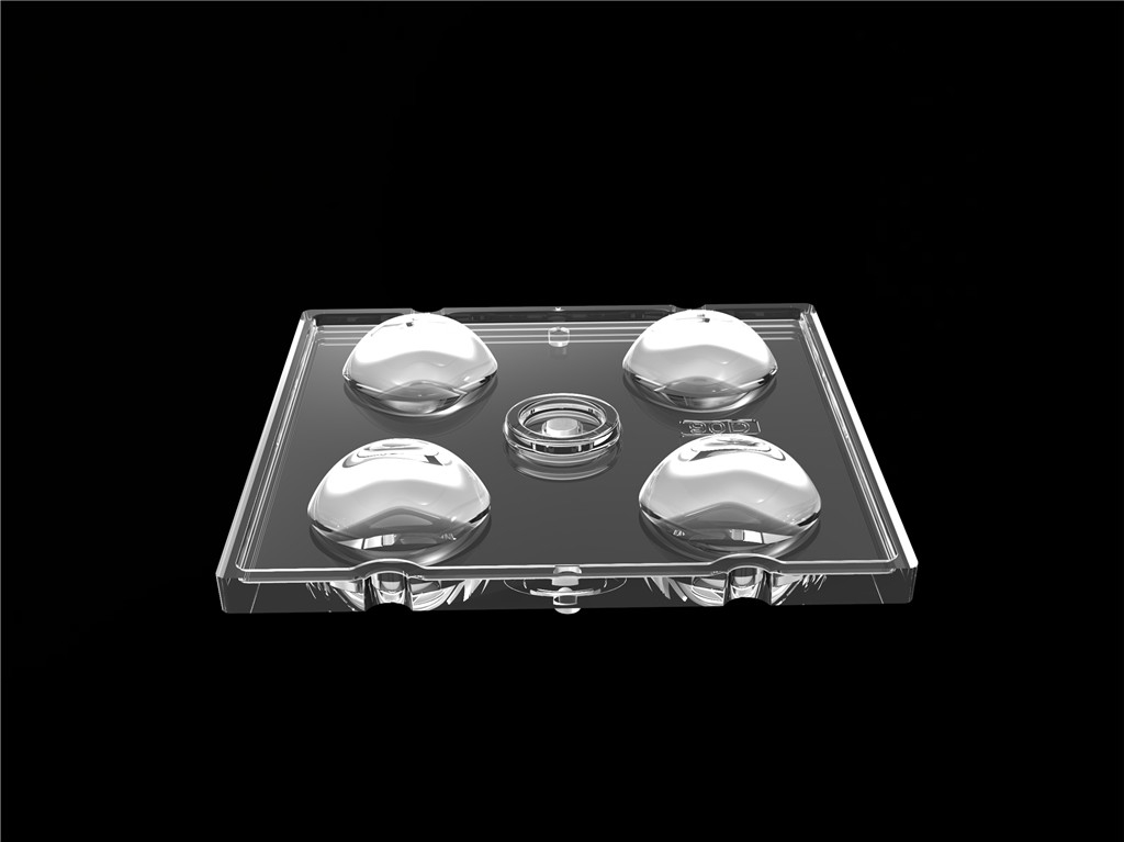 50*50mm 90 βαθμός 4 σε 1 φακό φωτός LED Υλικό PC για φωτισμό πλημμύρας SMD7070/ 5050/4*3030 LED