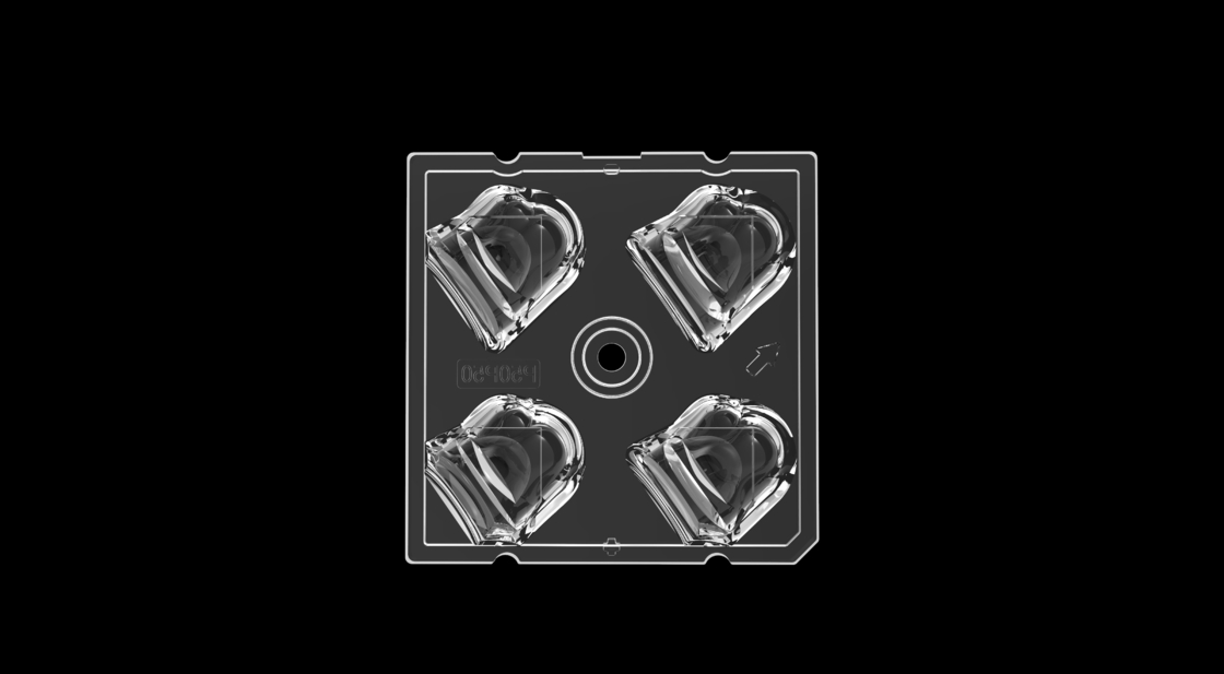 50*50mm High Transmittance LED Street Light Module με 4IN1 50 βαθμούς πόλωση Τύπος φακού και SMD5050 LED Chips