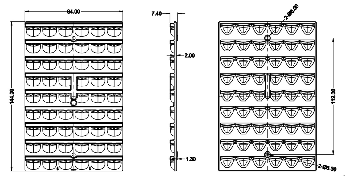 PC LED φωτισμός σταδίων με φακούς 3030 Chips 54 LED, πλαστική οπτική LED για φωτισμό σήραγγας/φωτισμούς θέσης/φωτισμούς δρόμου/